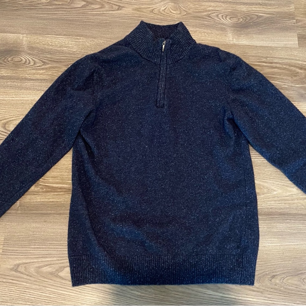 Emi Maglia made in Italy Navy Wool Silk Blend Pullover Sweater Womens Sz Large